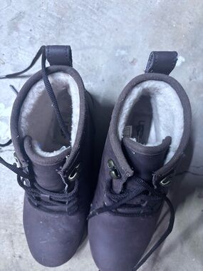 Brown Lace-Up Faux Fur Lined Boots UGGS